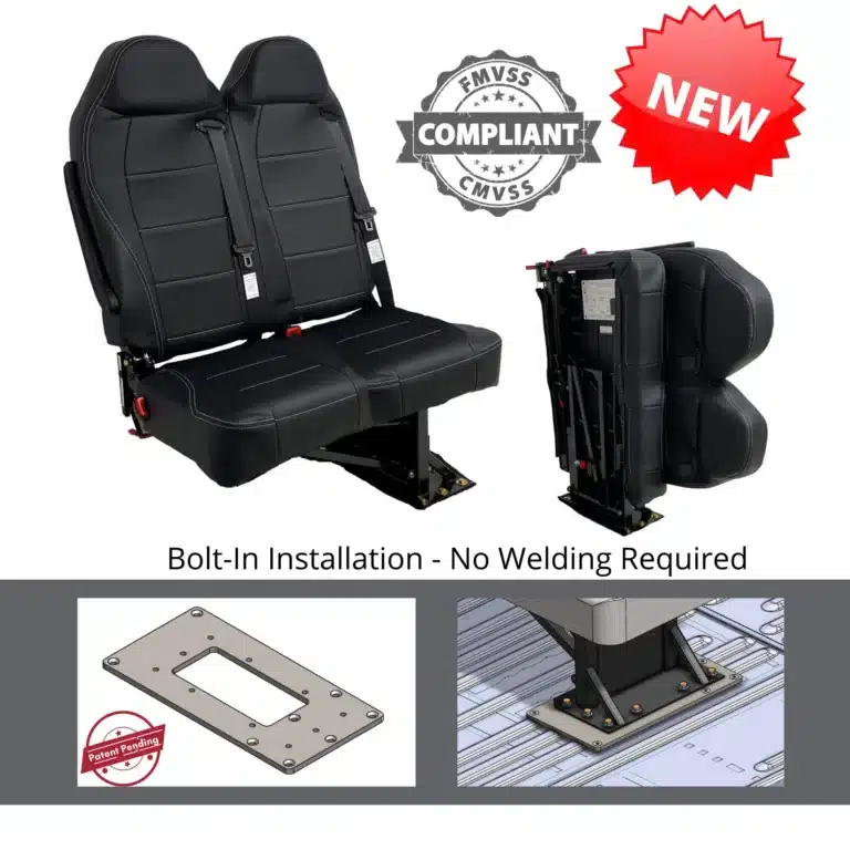 Fenton FMVSS Double FoldAway Seat Installation Kit with Freedman Bellagio Double FoldAway Seat